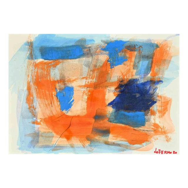 Giorgio Lo Fermo, Abstract Composition, Original Tempera and Watercolor, 2020 For Sale