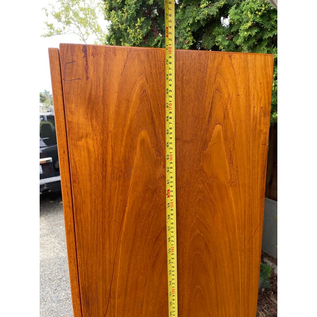 Danish Modern Teak & Smoked Glass Cabinet For Sale - Image 4 of 10
