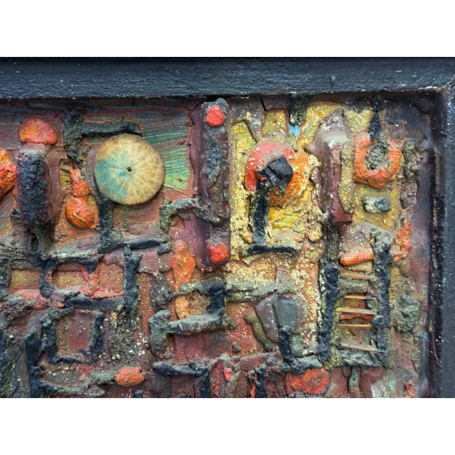Abstract Expressionism George Dergalis 1961 Mixed Media Construction High Relief Abstract For Sale - Image 3 of 12