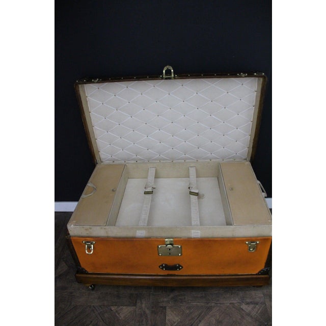 Antique Cabin Trunk in Orange Canvas from Louis Vuitton, 1900s For Sale - Image 12 of 18