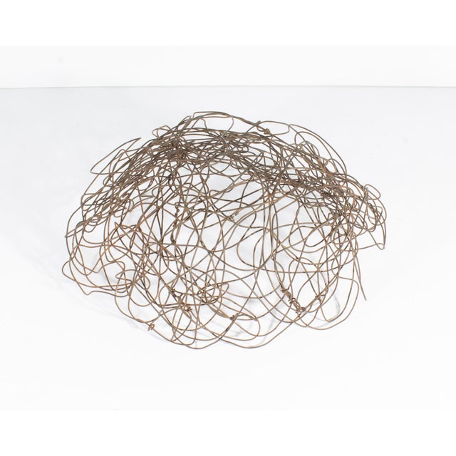 Contemporary Handwoven Metal Wire Basket For Sale - Image 3 of 6