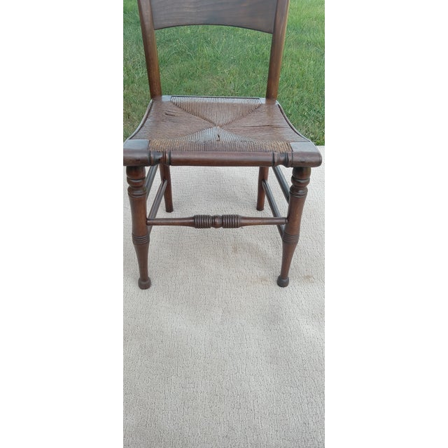 1920s Italian Style Rush Seating With Amish Finish For Sale - Image 6 of 10