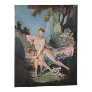 Mid 20th Century "Bath of Venus" Neoclassical Figurative Oil Painting Study