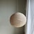 Very Large Round Pinkish Rattan and Natural Linen Pendant Light For Sale - Image 11 of 18