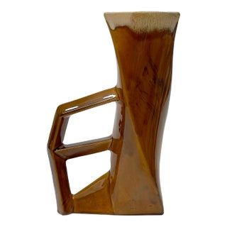 Modernist Style Artisanal Drip Glaze Pitcher by Anna Van Briggle, Signed For Sale