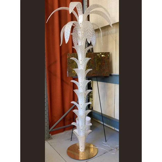 Opalino Palm Tree Murano Glass Floor Lamp by Simoeng For Sale - Image 4 of 13