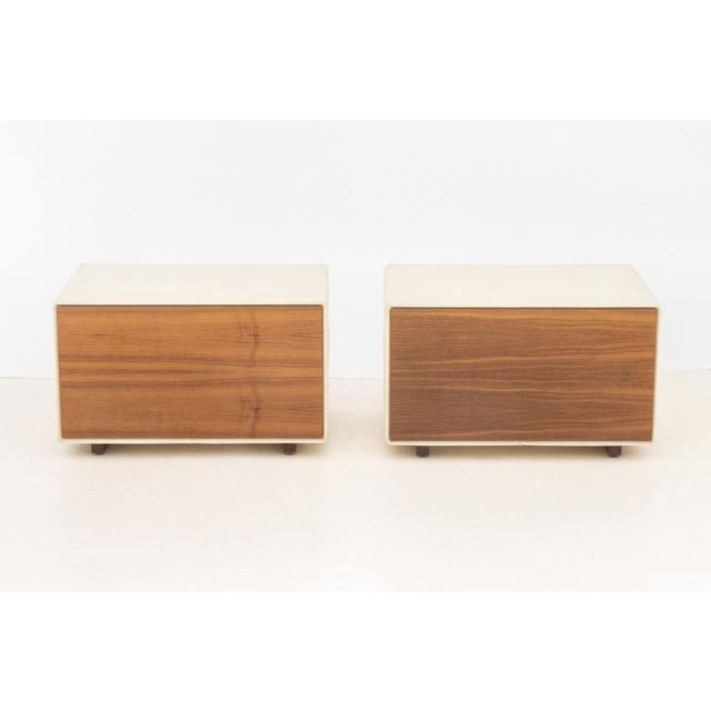 Cream Poltrona Frau Leather Wrapped End Tables, Pair For Sale - Image 8 of 8