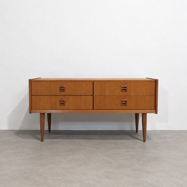 Mid-Century Teak Sideboard with 4 Drawers, 1960s For Sale - Image 11 of 11