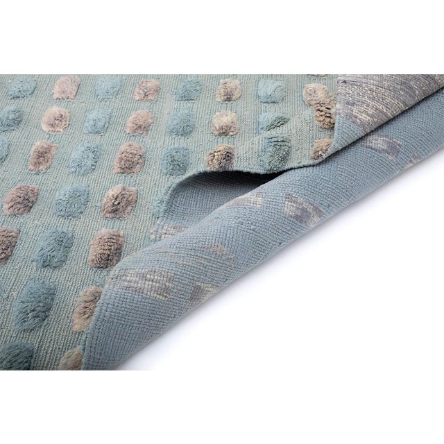 Textured Raised Dot Ombre Hand-Knotted Wool Rug | 9'9" X 7'1" | One of a Kind For Sale - Image 6 of 7