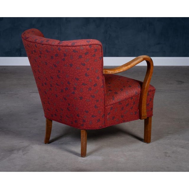 Wood Lounge Chair attributed to Viggo Boesen, 1950s For Sale - Image 7 of 10