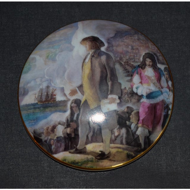 Vintage Tiffany & Co. Covered Porcelain Box William Penn Historical For Sale - Image 13 of 13