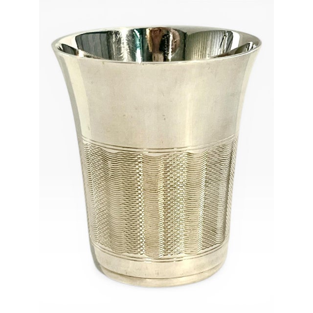 French Art Deco Silver Plate Matchstick Holders or Goblets - Set of 3 Mismatched Vintage Barware For Sale - Image 6 of 8