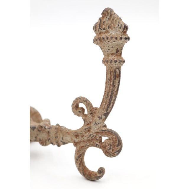 Early 20th Century Pair of Antique Victorian Painted Cast Iron Hall Tree Hooks For Sale - Image 5 of 7