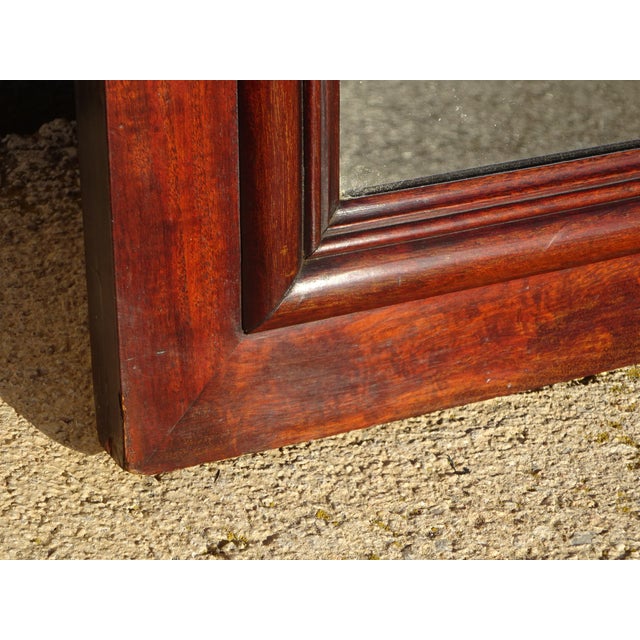 Large Antique Mirror with Flamed Mahogany Frame, 1890s For Sale - Image 9 of 18