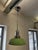 Metal Chrome Ceiling Lamp with Green Glass Shade, 1960s For Sale - Image 7 of 8