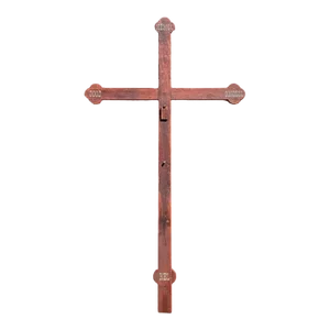 Monumental Antique Dutch Painted Wood Cross