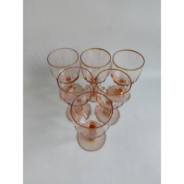Glass Large Crystal Glasses with Gold Rims from Daum, 1930s, Set of 6 For Sale - Image 7 of 8