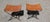Vintage Pair of Iron and Leather Folding Stools. They are 20" wide x 16" deep x 18" high. Attributed to William Sheppee....