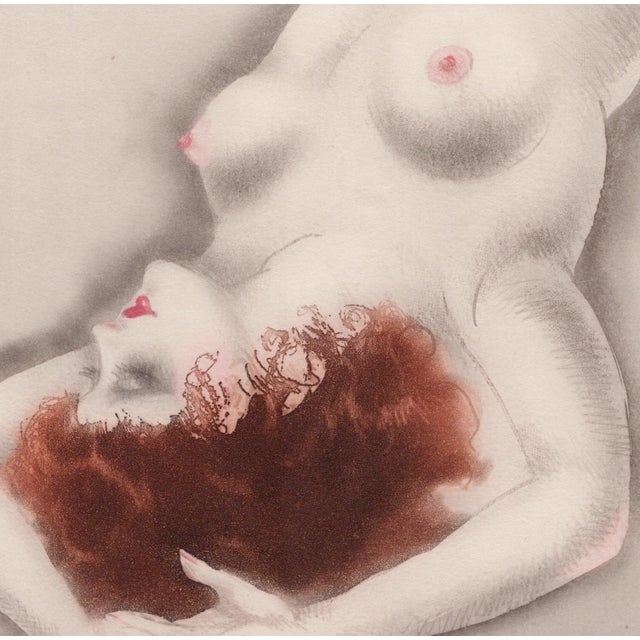 Louis Icart, Very Prominent Nipples from The Life of Breasts, Nude, Original Etching & Aquatint, 1945 For Sale - Image 3 of 7