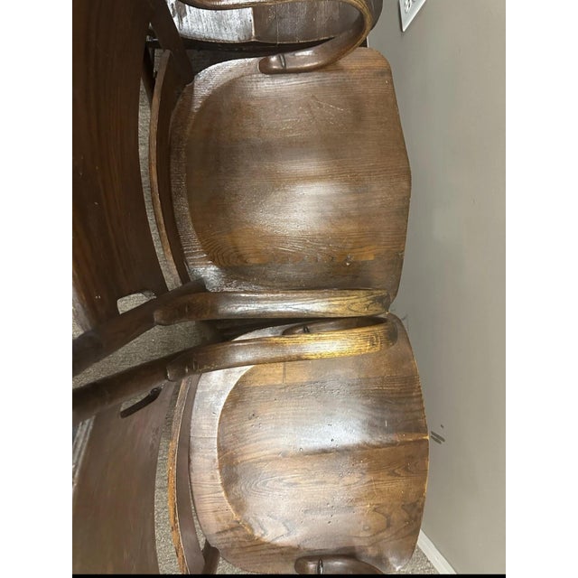 Antique Set 4 Heywood Brothers & Wakefield Company Dining Chairs For Sale - Image 6 of 11