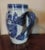 Early 19th Century Chinese Export Blue & White Porcelain Canton Scene Cider Jug or Pitcher For Sale - Image 4 of 11