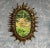 Spanish Oval Gilt Metal Sunburst Mirror With Alternating Leaves For Sale - Image 12 of 13