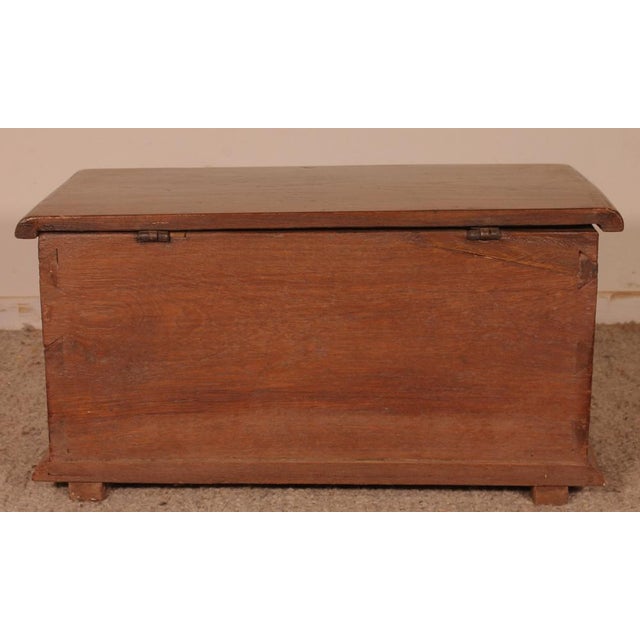 Brown Small Colonial Chest, 1700s For Sale - Image 8 of 11