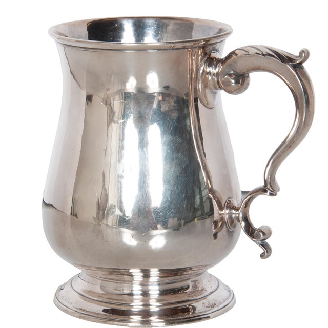 Silver Antique Georgian Sterling Silver Pint Beer Tankard Mug Jacob Marsh London 1770 For Sale - Image 8 of 11
