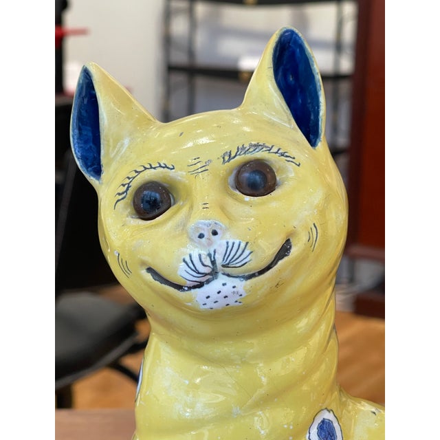 Emile Gallé, Yellow Cats, 1800s, Ceramic, Set of 2 For Sale - Image 9 of 16