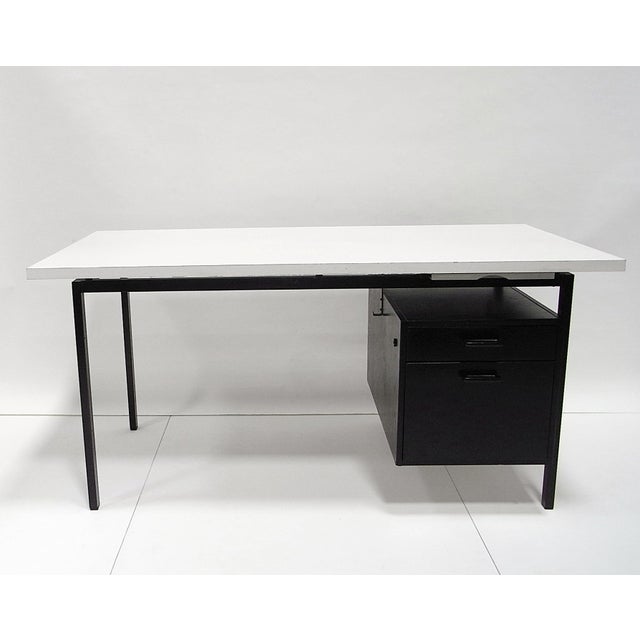 Writing Desk in Black Stained Oak with White Lacquered Top by Herbert Hirche for Christian Holzäpfel KG, Germany, 1960s For Sale - Image 18 of 18