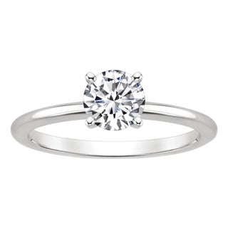 1 Carat Diamond Traditional Engagement Ring 14 Karat White Gold For Sale