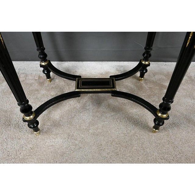 Late 19th Century Napoleon III Blackened Wood Worktable For Sale - Image 12 of 18