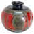 Mid-Century German Grey, Red & Dark Blue Ceramic Vase with Leaves Motif, 1960s For Sale - Image 12 of 12