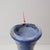 Large Vintage Long-Necked Vase in Blue Glazed Terracotta For Sale - Image 11 of 12