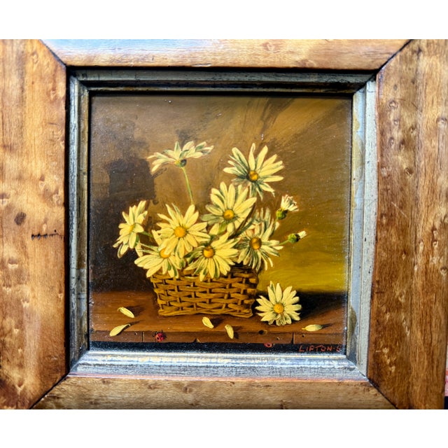 American 1990s Sondra Lipton Miniature Still Life Painting of Daisies American, Framed For Sale - Image 3 of 6