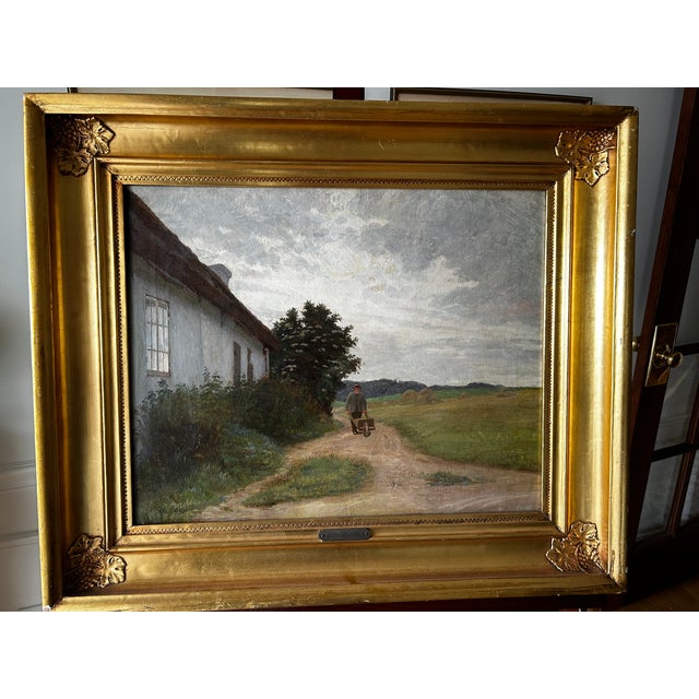 Oil on canvas, signed by the artist, 1913 This 1913 antique oil on canvas captures Gustav Vermehren’s deep respect for the...