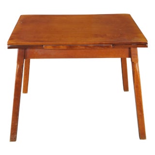 Mid 20th Century Attributed to Heywood Wakefield Maple Draw Leaf Extendable Dining Table MCM For Sale