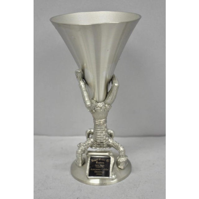 Vintage Royal Order of Jesters Figural Pewter Metal Award Renaissance Goblet For Sale - Image 4 of 14
