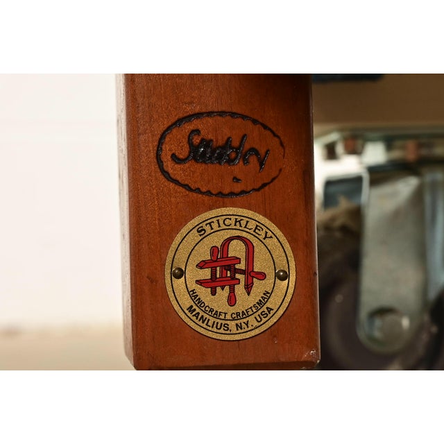 Stickley Mission Arts and Crafts Cherry Wood Spindle Settle Sofa For Sale - Image 14 of 15