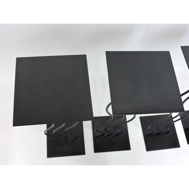 1990s Post Modern Memphis Style Wavy Steel Plant or Speaker Stand For Sale In Philadelphia - Image 6 of 14