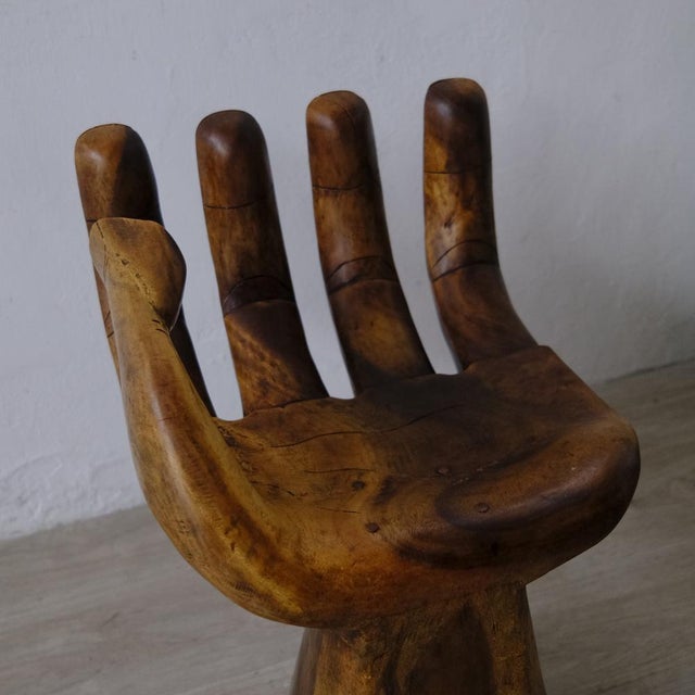 Carved Wooden Sculpture Chair in the Shape of a Hand, 1980s For Sale - Image 5 of 18