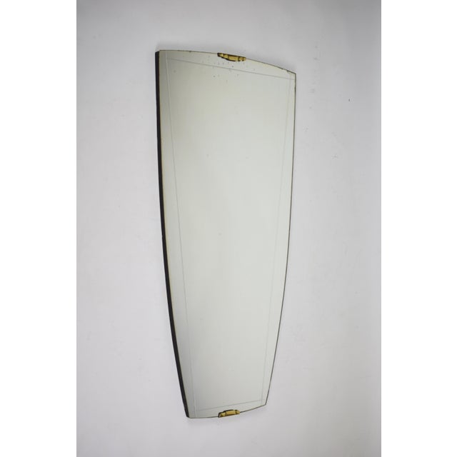 1950s Vintage Mirror with Brass Clasps, 1950s For Sale - Image 5 of 7