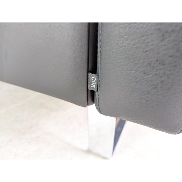 Conseta Three-Seater Sofa in Black Leather from Cor For Sale - Image 6 of 11