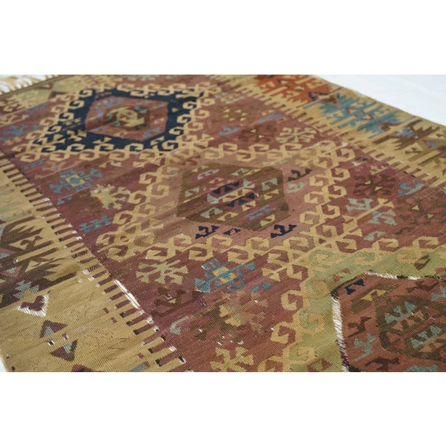 Antique Kilim Rug 3' x 4'11'' For Sale - Image 10 of 11