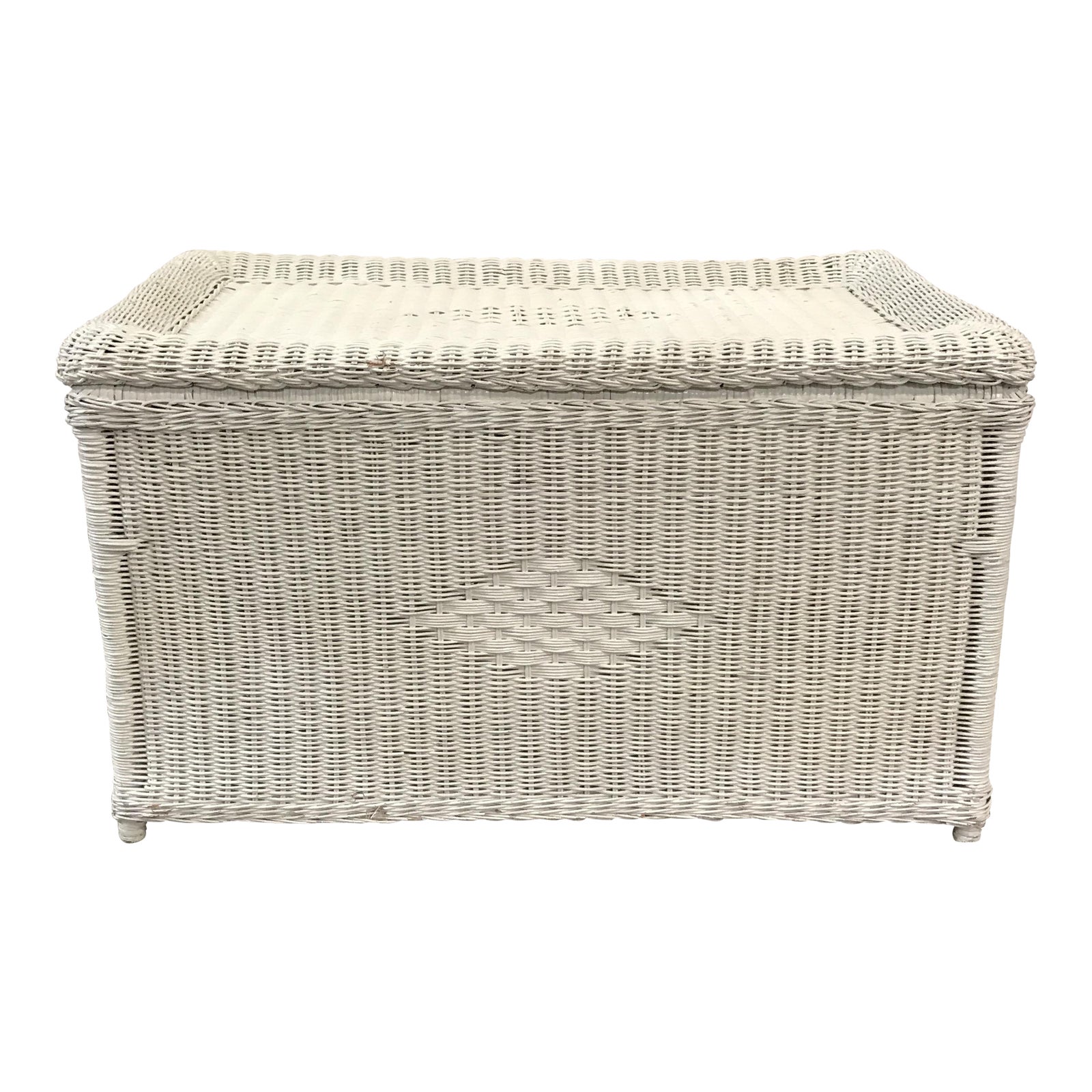 White Wicker Storage Trunk Chairish