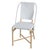 Blue Tobias 18.5 in. Seat Height Outdoor Rattan and Metal Dining Side Chair, White/Sky Blue Dot / Natural Rattan Frame For Sale - Image 8 of 8