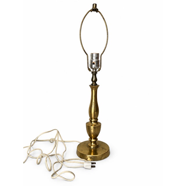 Vintage Brass-Tone Baluster Table Lamp, Labeled Lincoln Lighting For Sale In Las Vegas - Image 6 of 8