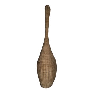 Large Vintage Rattan Bolla Floor Lamp by Gervasoni Italia. For Sale