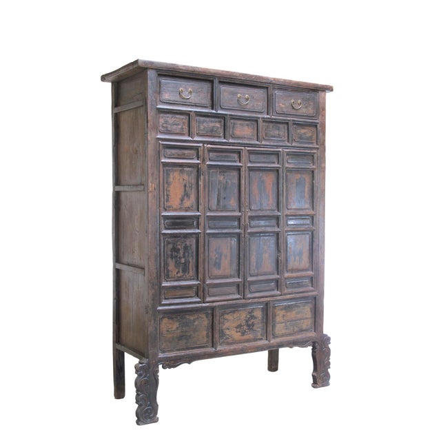 Chinese 88 Inch Tall Original 16th Century Antique Chinese Cabinet For Sale - Image 3 of 18