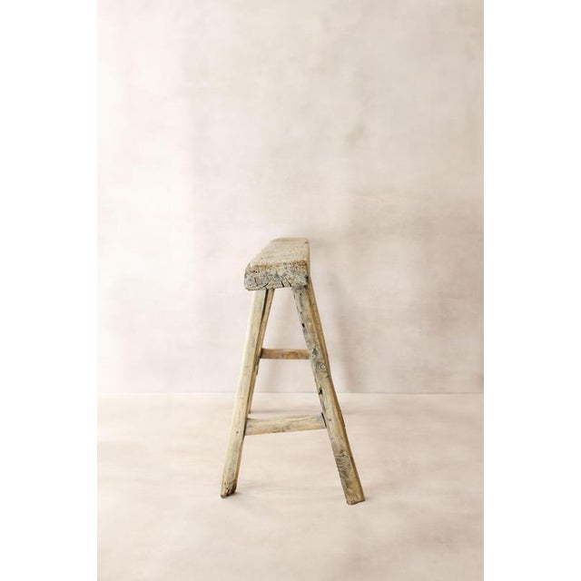 Rustic Antique Rustic Elm Bench For Sale - Image 3 of 7